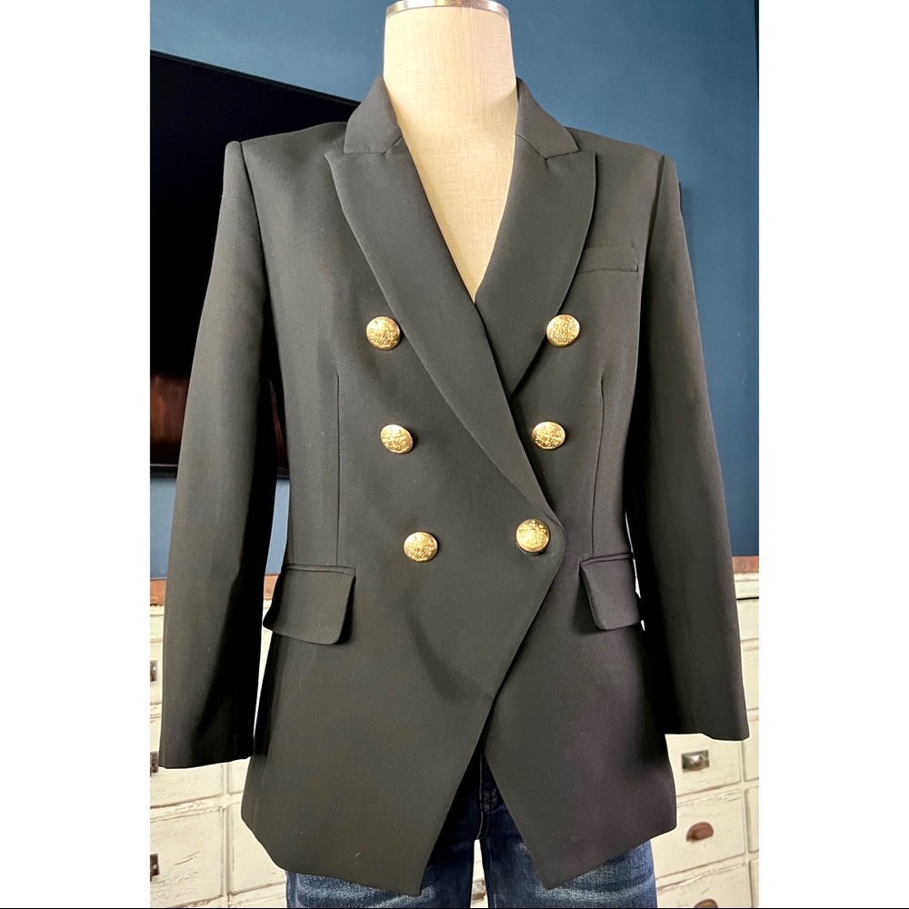 Veronica Beard Black Blazer with Gold Buttons